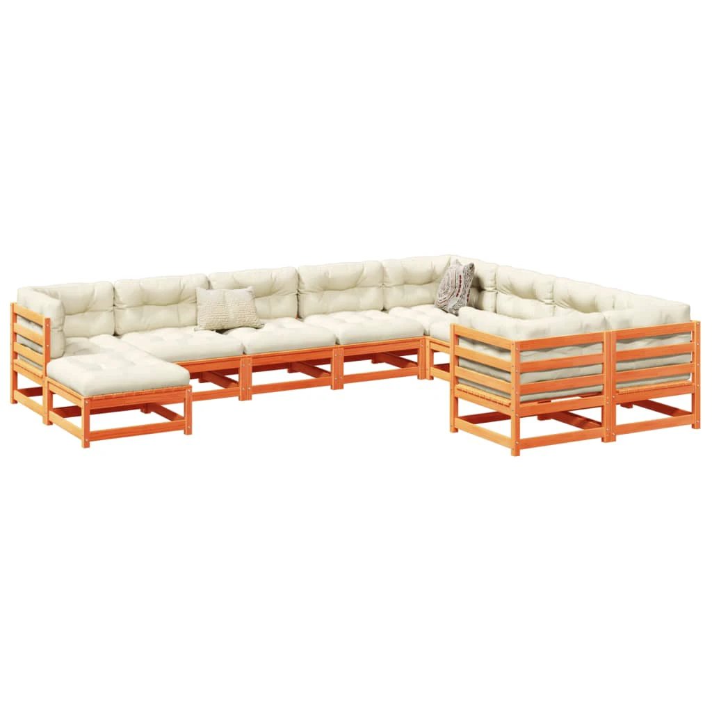 vidaXL 10 Piece Garden Sofa Set Solid Wood Pine by vidaXL