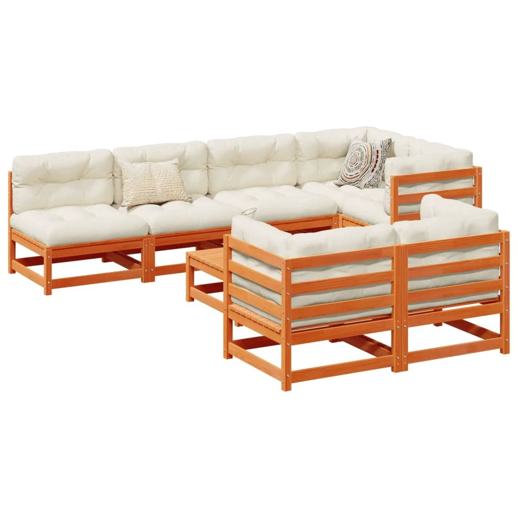 vidaXL 8 Piece Garden Sofa Set Solid Wood Pine by vidaXL