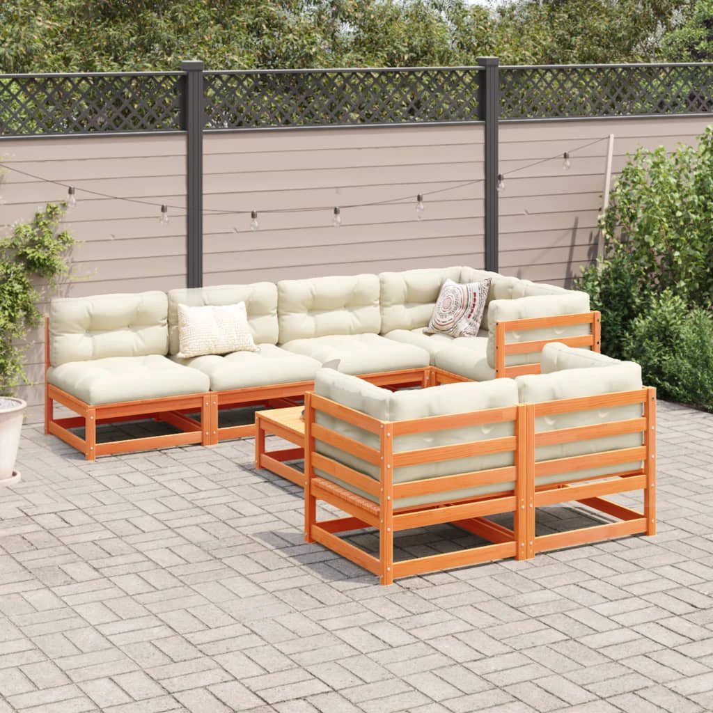 vidaXL 8 Piece Garden Sofa Set Solid Wood Pine by vidaXL