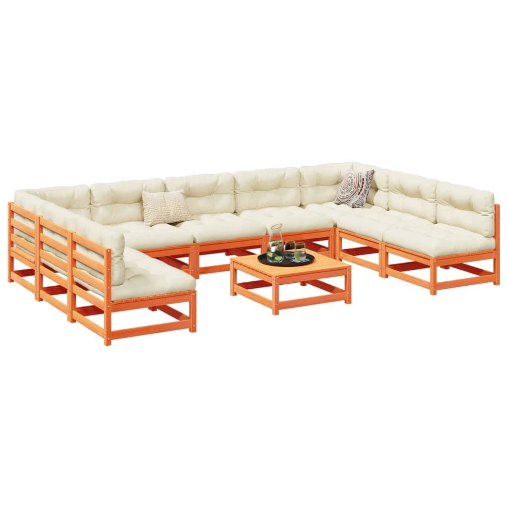 vidaXL 10 Piece Garden Sofa Set Solid Wood Pine by vidaXL