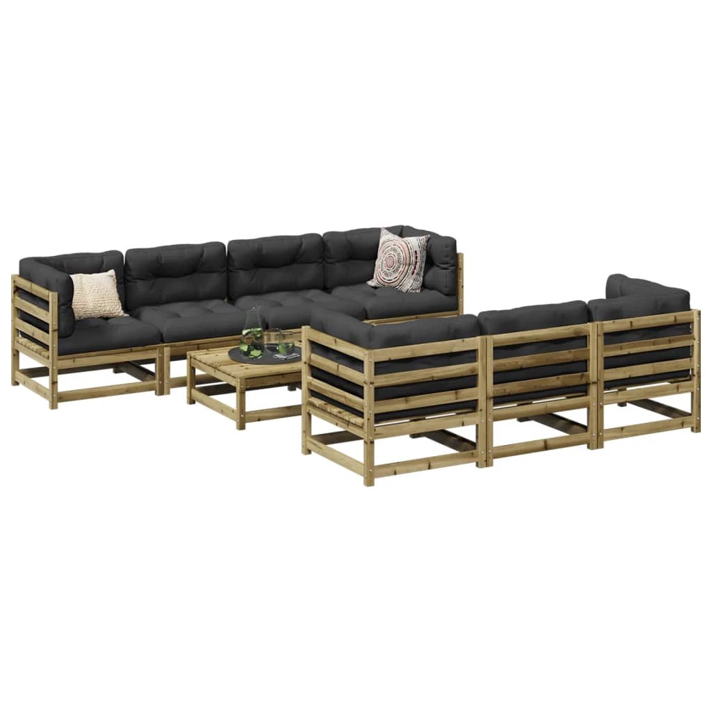 vidaXL vidaXL 8 Piece Garden Sofa Set Solid Wood Pine - Garden Sofa Sets