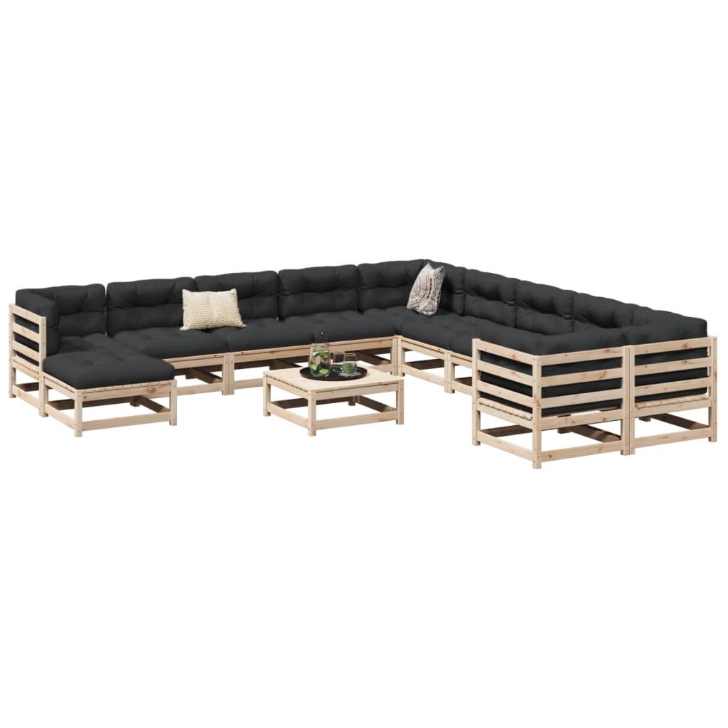 vidaXL 12 Piece Garden Sofa Set Solid Wood Pine by vidaXL