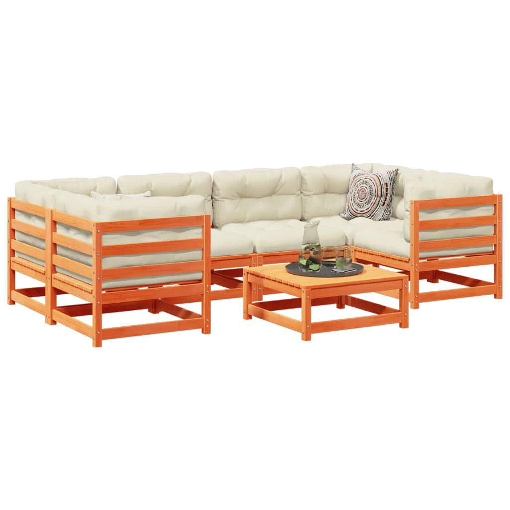 vidaXL vidaXL 7 Piece Garden Sofa Set Solid Wood Pine - Garden Sofa Sets