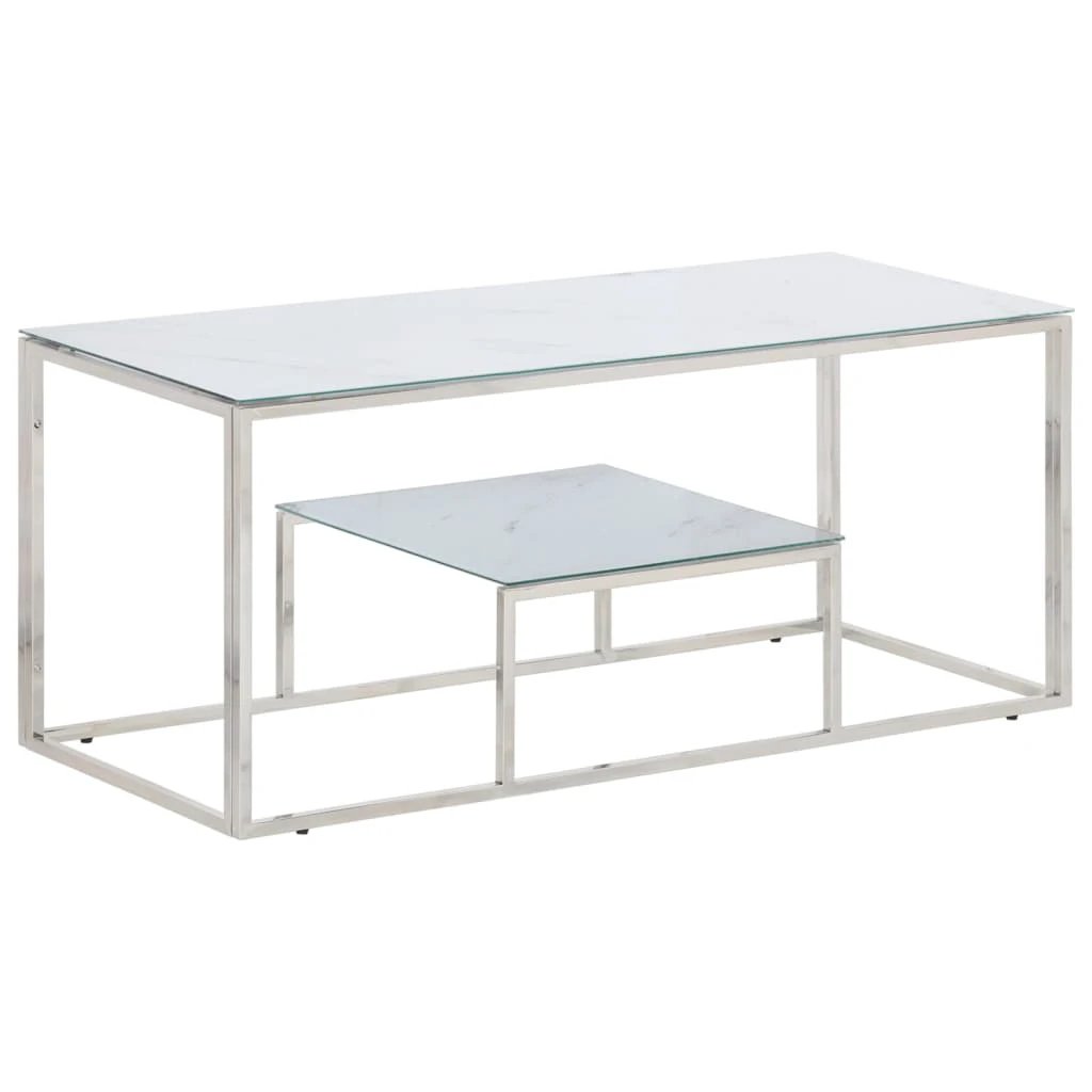 vidaXL VidaXL Coffee Table With Tempered Glass Top For Living Room - Coffee Table