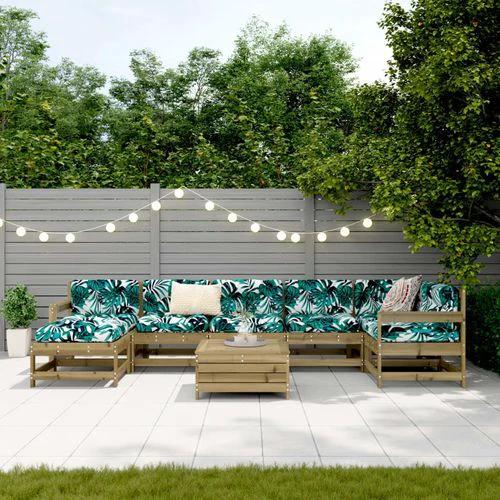 vidaXL vidaXL 8 Piece Garden Sofa Set Solid Wood Pine with Cushions for Outdoor Family Gatherings - Garden Sofa Sets
