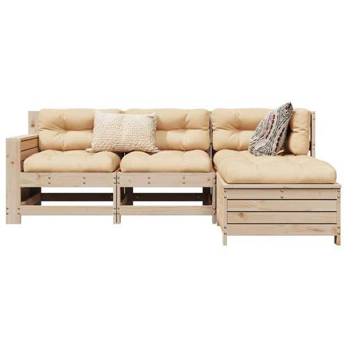 vidaXL 4 Piece Garden Sofa Set 230x230x85cm Solid Pinewood with Cushions for Outdoor Entertaining by vidaXL