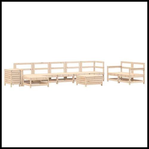 vidaXL 10 Piece Garden Sofa Set Solid Wood Pine with Slatted Design for Outdoor Relaxation and Family Gatherings by vidaXL