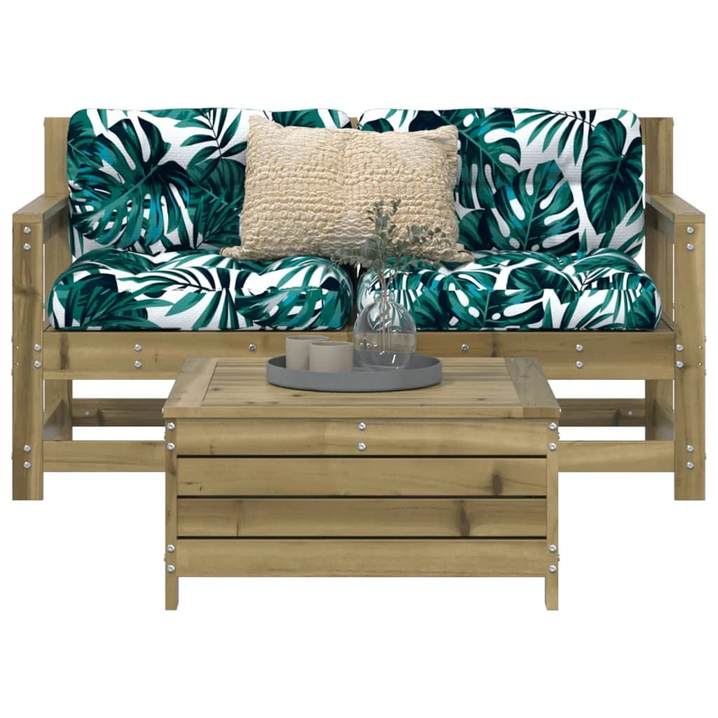 vidaXL 3 Piece Garden Sofa Set Solid Wood Pine by vidaXL