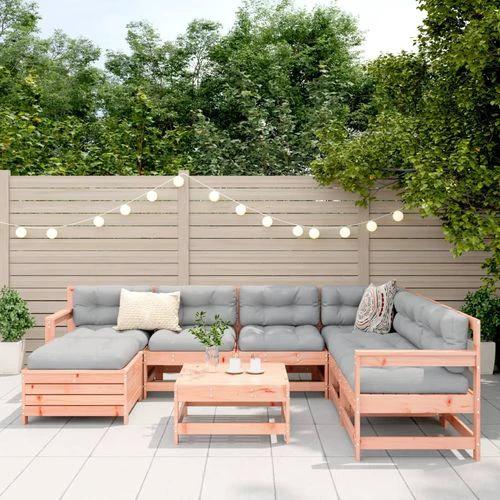 vidaXL vidaXL 8 Piece Garden Sofa Set with Cushions in Solid Pinewood for Outdoor Family Gatherings - Garden Sofa Sets