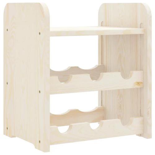vidaXL Wooden Wine Rack 33x25x37 cm Solid Pine with Ample Storage for Wine Enthusiasts by vidaXL