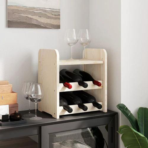 vidaXL Wooden Wine Rack 33x25x37 cm Solid Pine with Ample Storage for Wine Enthusiasts by vidaXL