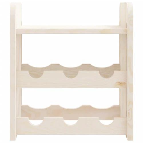 vidaXL Wooden Wine Rack 33x25x37 cm Solid Pine with Ample Storage for Wine Enthusiasts by vidaXL