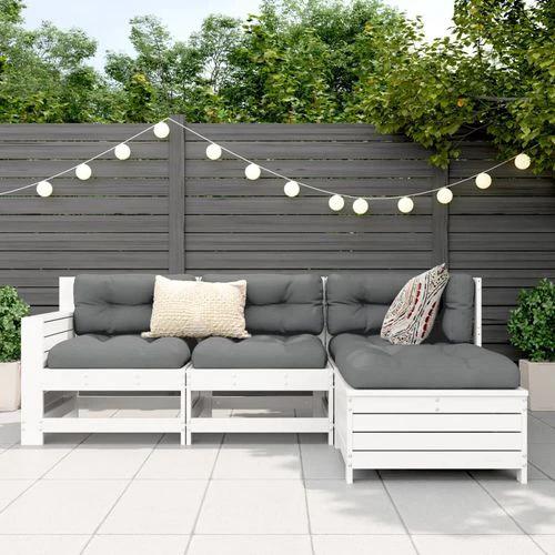 vidaXL vidaXL 4 Piece Garden Sofa Set 230x230x85cm Solid Pinewood with Cushions for Outdoor Entertaining - Garden Sofa Sets