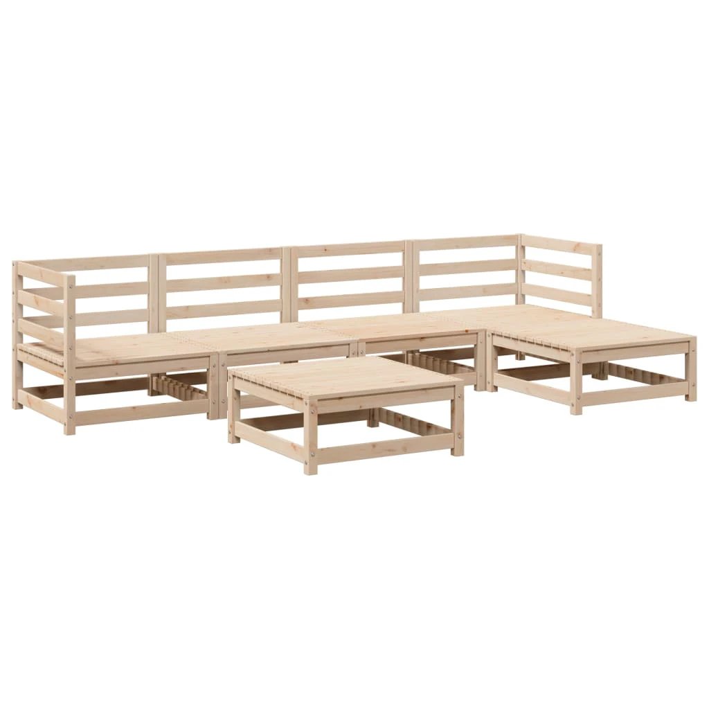 vidaXL 6 Piece Garden Sofa Set Solid Wood Pine by vidaXL
