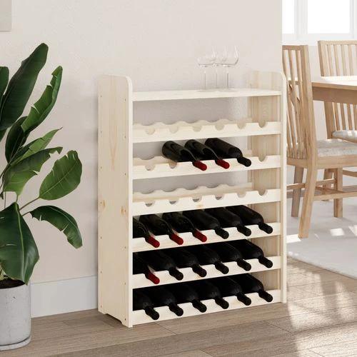 vidaXL Wooden Wine Rack 33x25x37 cm Solid Pine with Ample Storage for Wine Enthusiasts by vidaXL