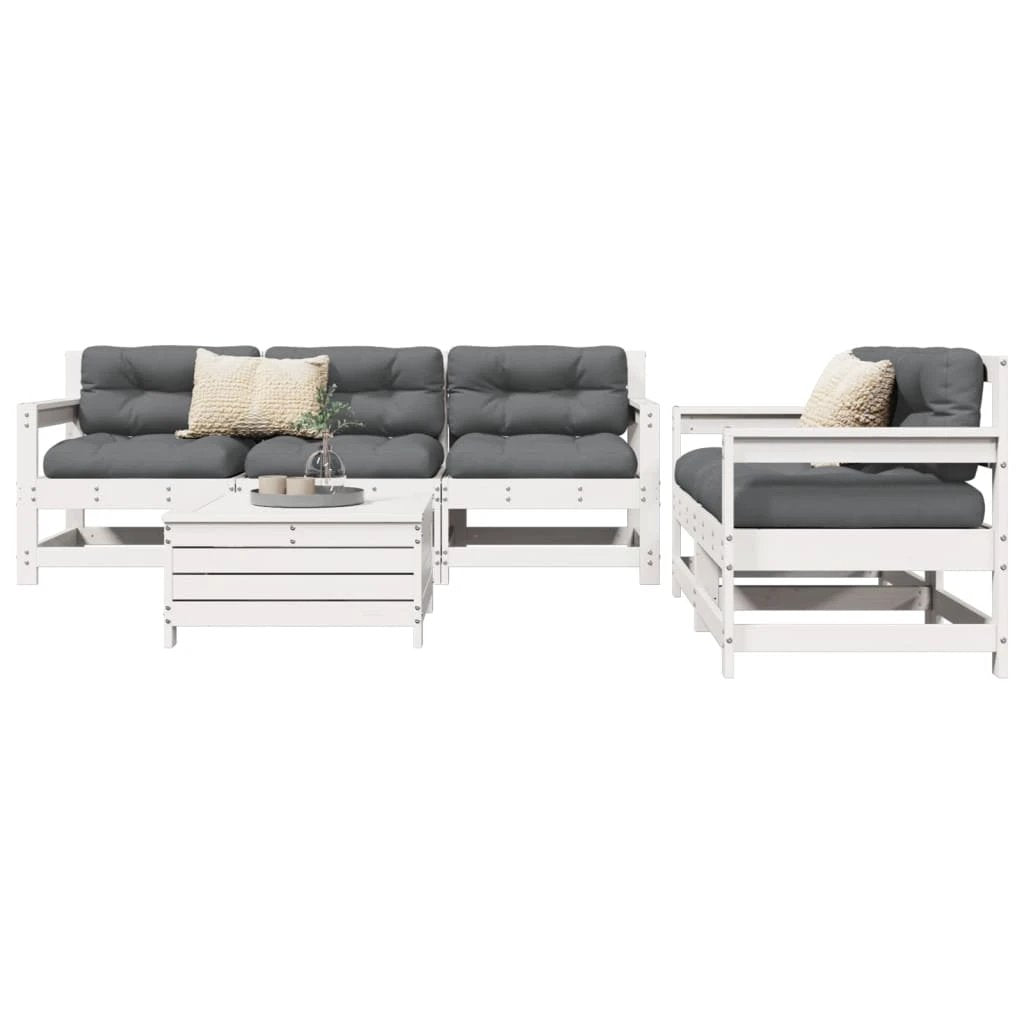 vidaXL 6 Piece Garden Sofa Set Solid Wood Pine by vidaXL