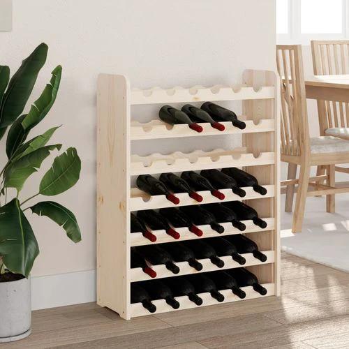 vidaXL Wooden Wine Rack 33x25x37 cm Solid Pine with Ample Storage for Wine Enthusiasts by vidaXL