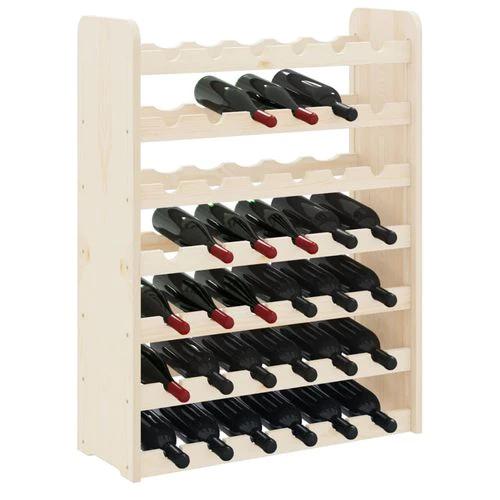 vidaXL Wooden Wine Rack 33x25x37 cm Solid Pine with Ample Storage for Wine Enthusiasts by vidaXL
