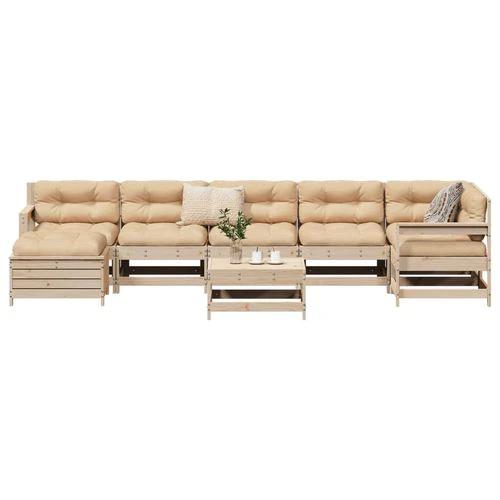 vidaXL vidaXL 8 Piece Garden Sofa Set Solid Wood Pine with Cushions for Outdoor Family Gatherings - Garden Sofa Sets