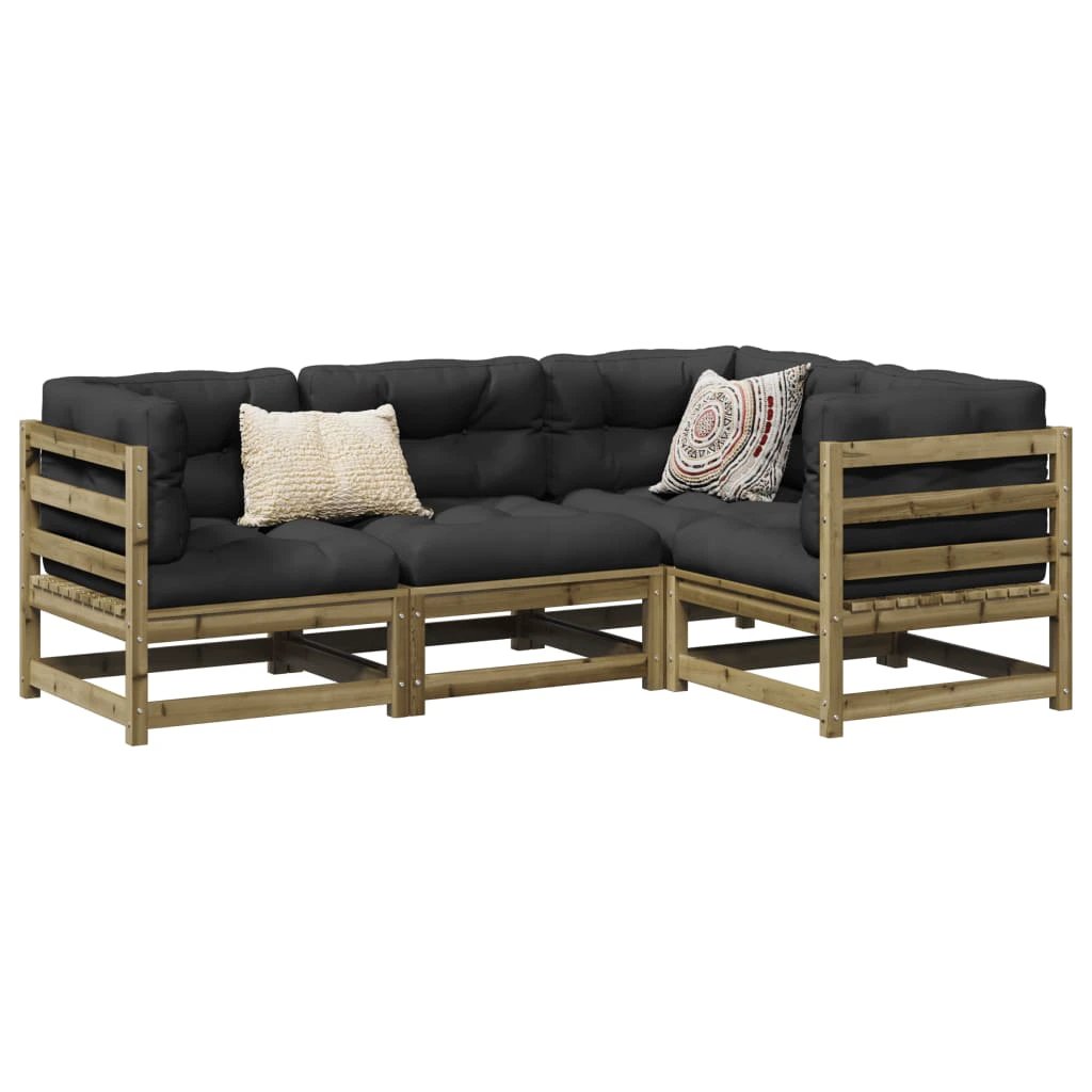vidaXL 4 Piece Garden Sofa Set Solid Wood Pine by vidaXL
