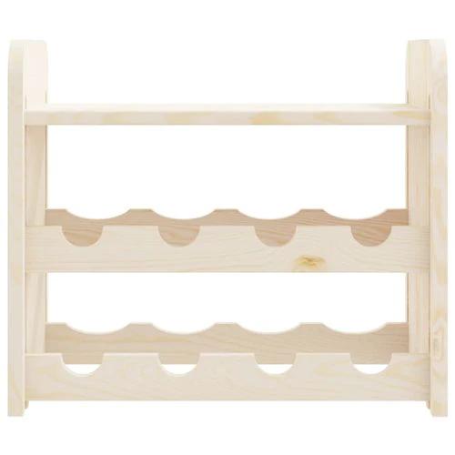 vidaXL Wooden Wine Rack 33x25x37 cm Solid Pine with Ample Storage for Wine Enthusiasts by vidaXL