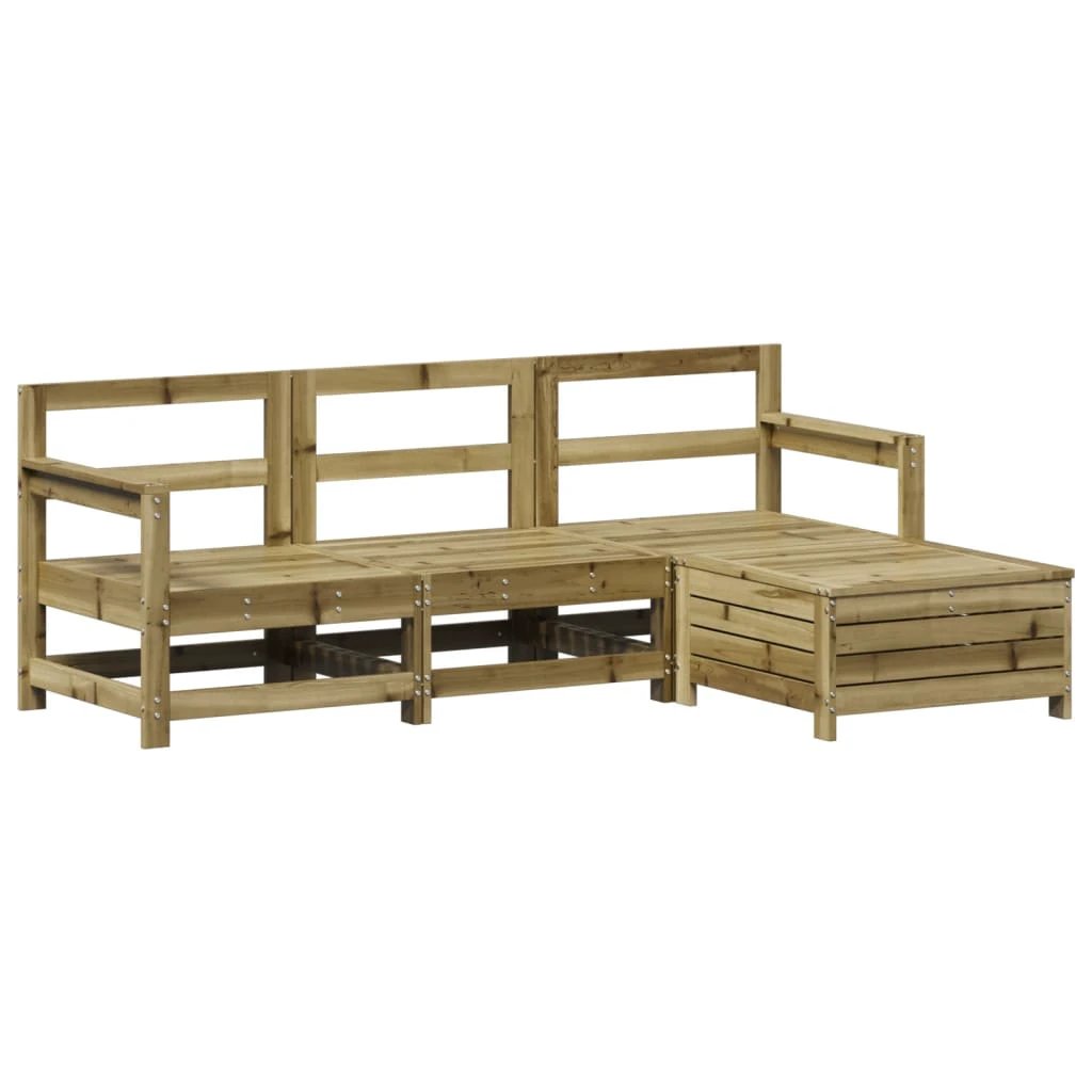 vidaXL vidaXL 4 Piece Garden Sofa Set Solid Wood Pine - Garden Sofa Sets