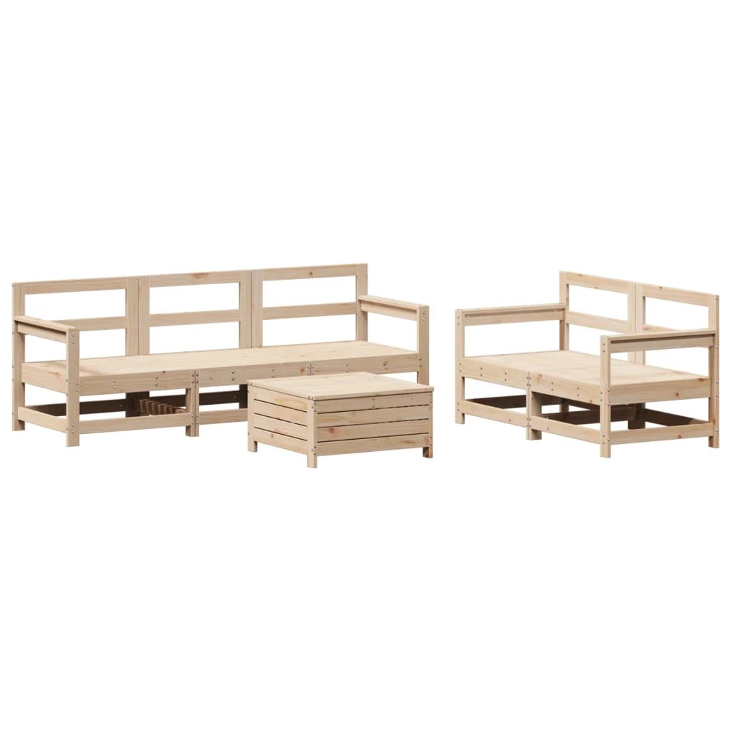 vidaXL 6 Piece Garden Sofa Set Solid Wood Pine by vidaXL