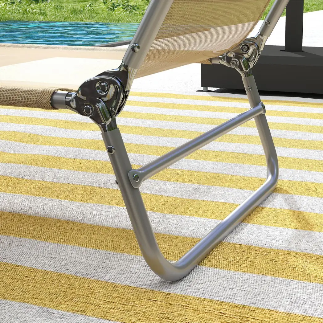 Outsunny Outsunny 2 Pieces Sun Loungers Foldable Reclining Chair with Headrest - Sun Lounger
