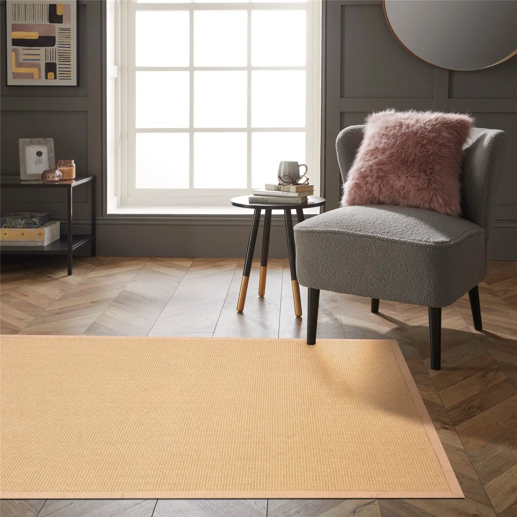 Esselle Home Swinton Sisal Jute Boucle 120x170cm Beige Rug - Rug