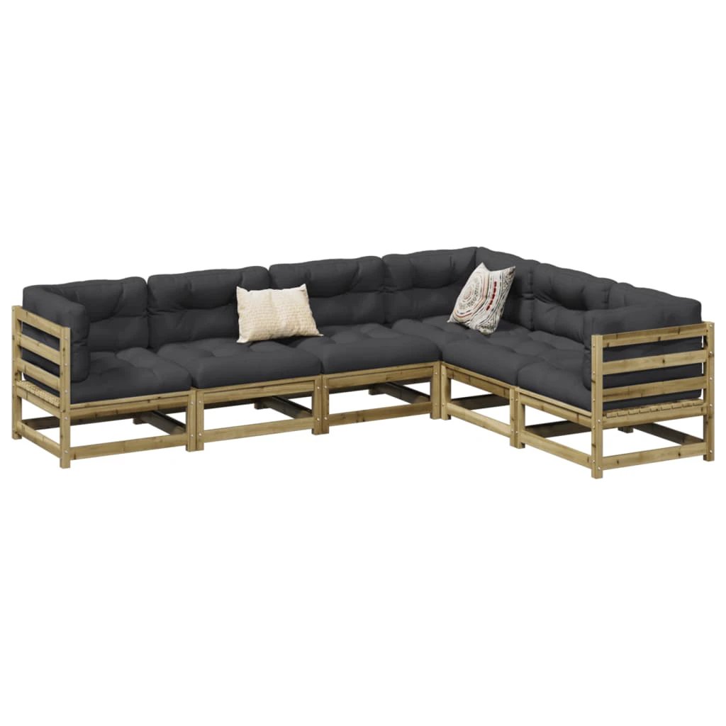 vidaXL 6 Piece Garden Sofa Set Solid Wood Pine by vidaXL