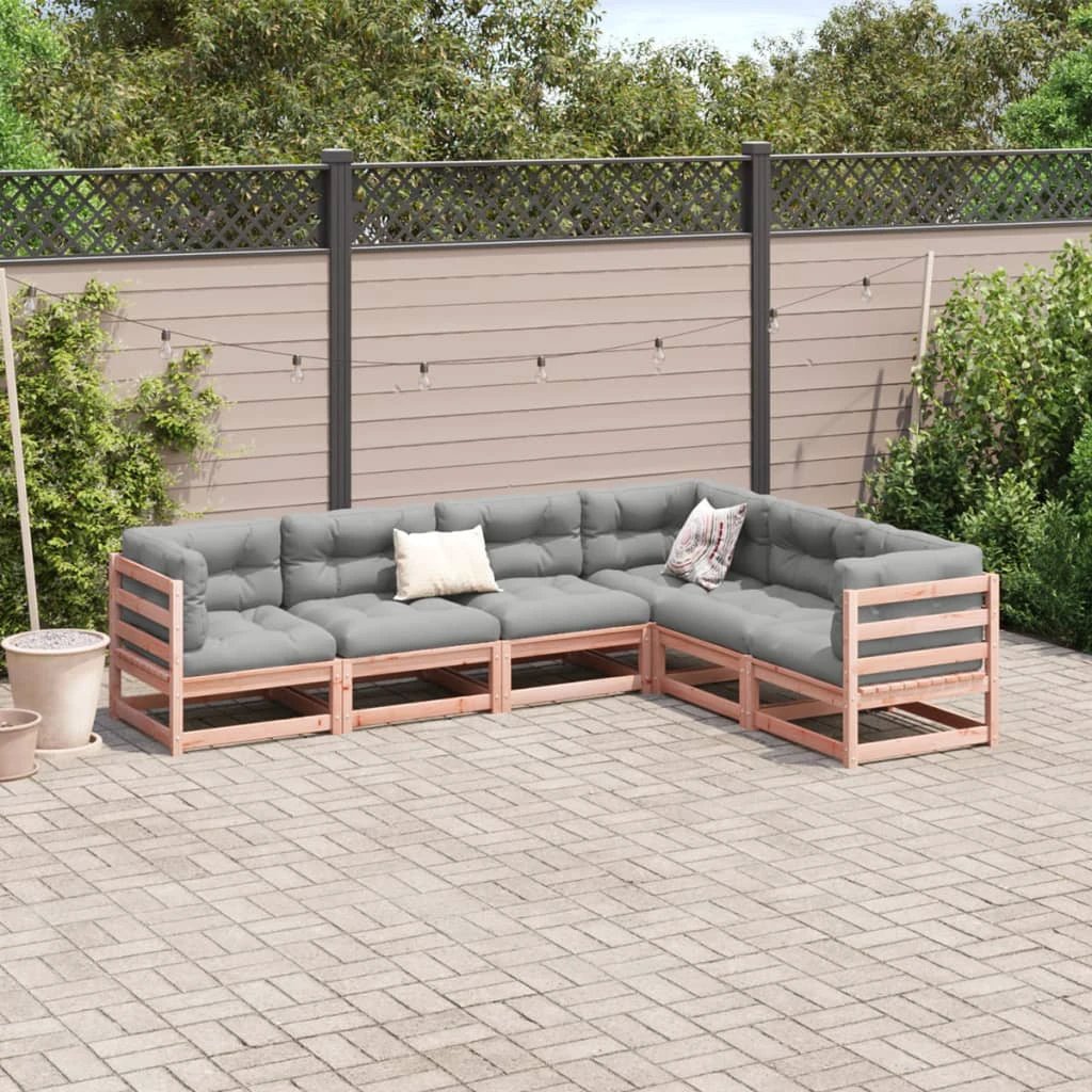 vidaXL 6 Piece Garden Sofa Set Solid Wood Pine by vidaXL