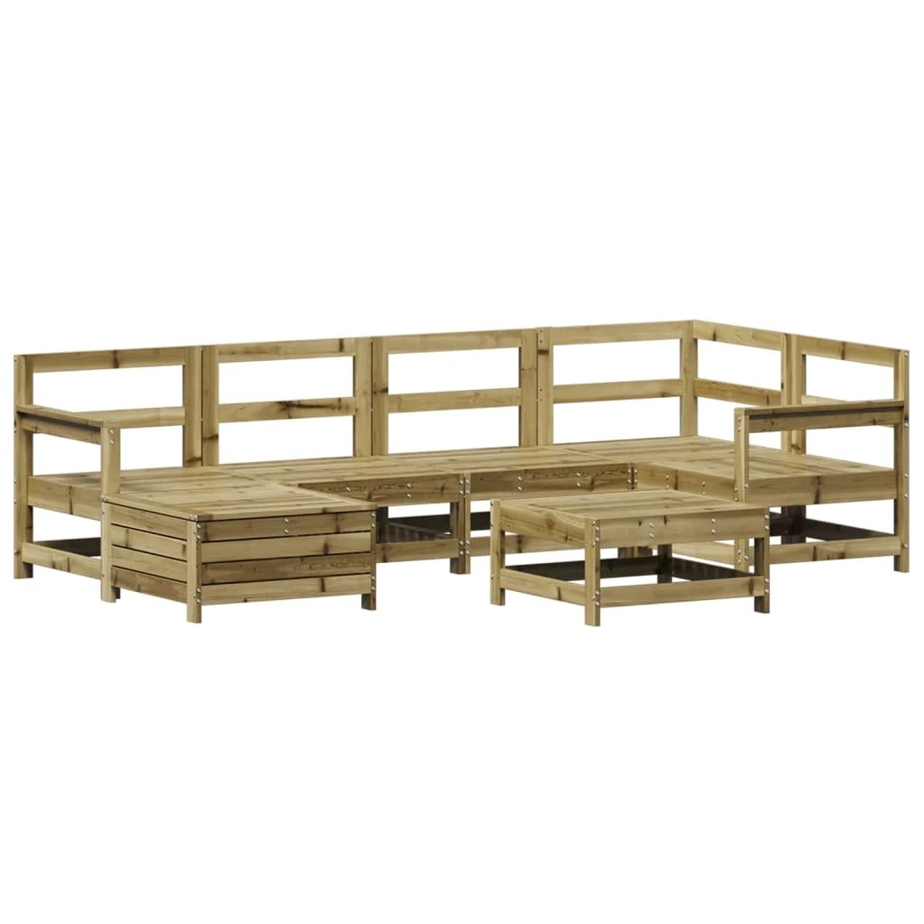 vidaXL 7 Piece Garden Sofa Set Solid Wood Pine by vidaXL