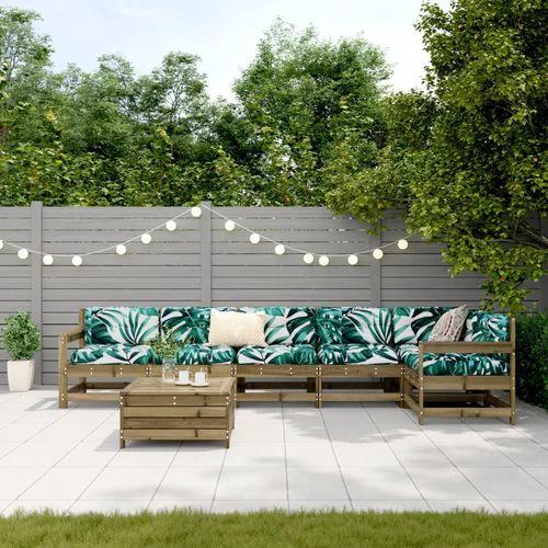 vidaXL vidaXL 7 Piece Garden Sofa Set Solid Pinewood with Slatted Design for Outdoor Entertaining - Garden Sofa Sets