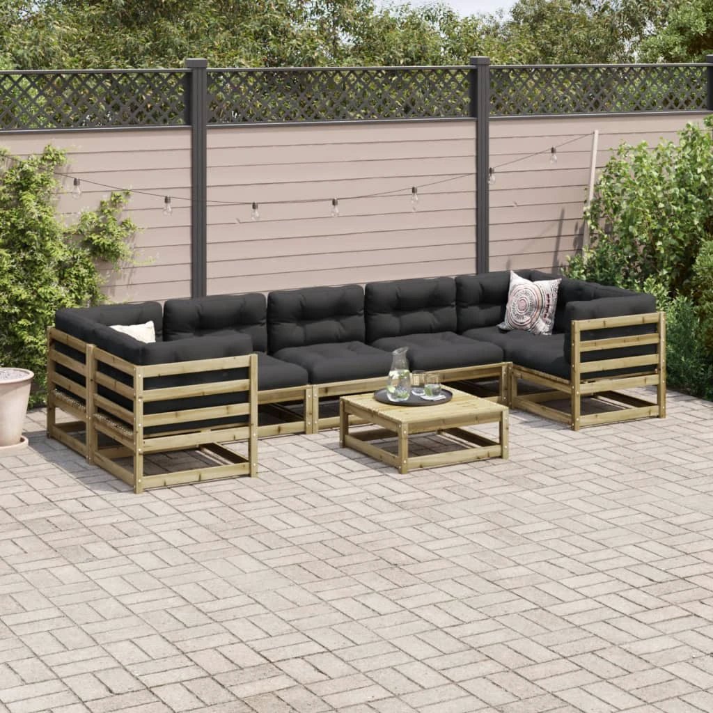 vidaXL 8 Piece Garden Sofa Set Solid Wood Pine by vidaXL