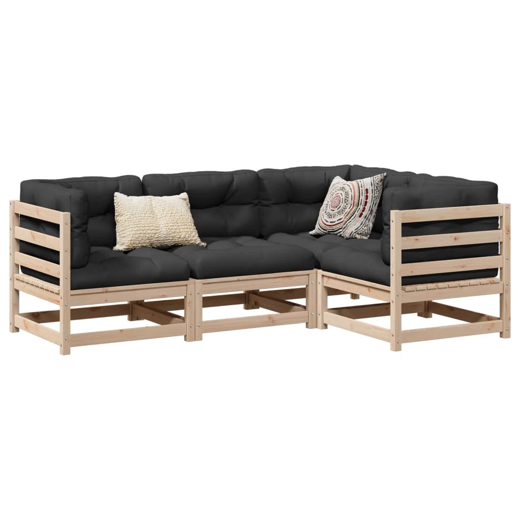 vidaXL 4 Piece Garden Sofa Set Solid Wood Pine by vidaXL