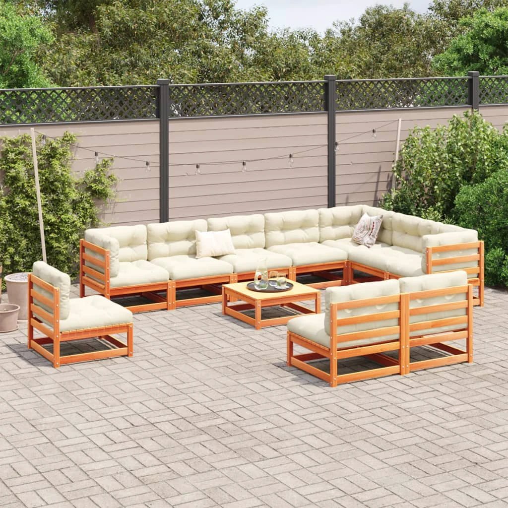 vidaXL 11 Piece Garden Sofa Set Solid Wood Pine by vidaXL