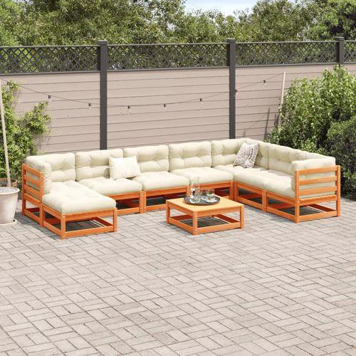 vidaXL 9 Piece Garden Sofa Set with Cushions for Outdoor Entertaining and Relaxation by vidaXL