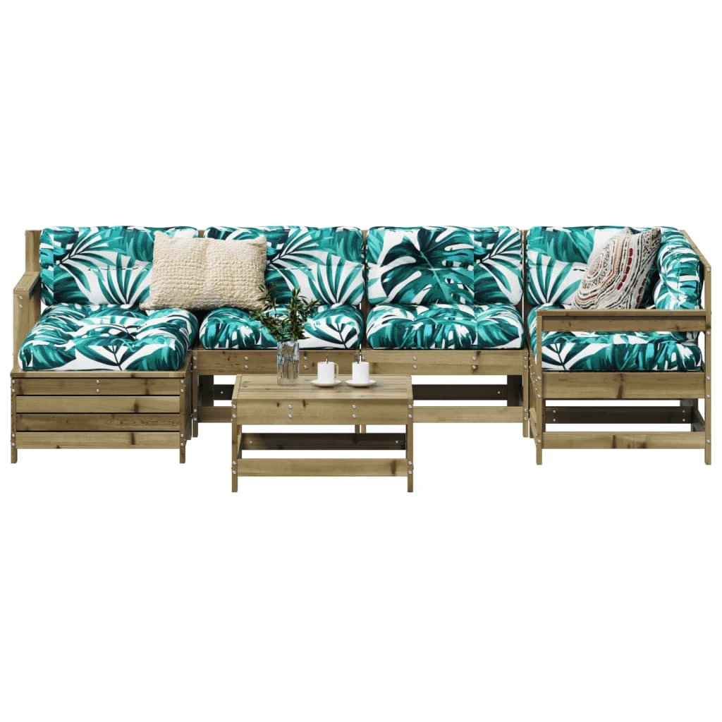 vidaXL vidaXL 7 Piece Garden Sofa Set Solid Wood Pine - Garden Sofa Sets