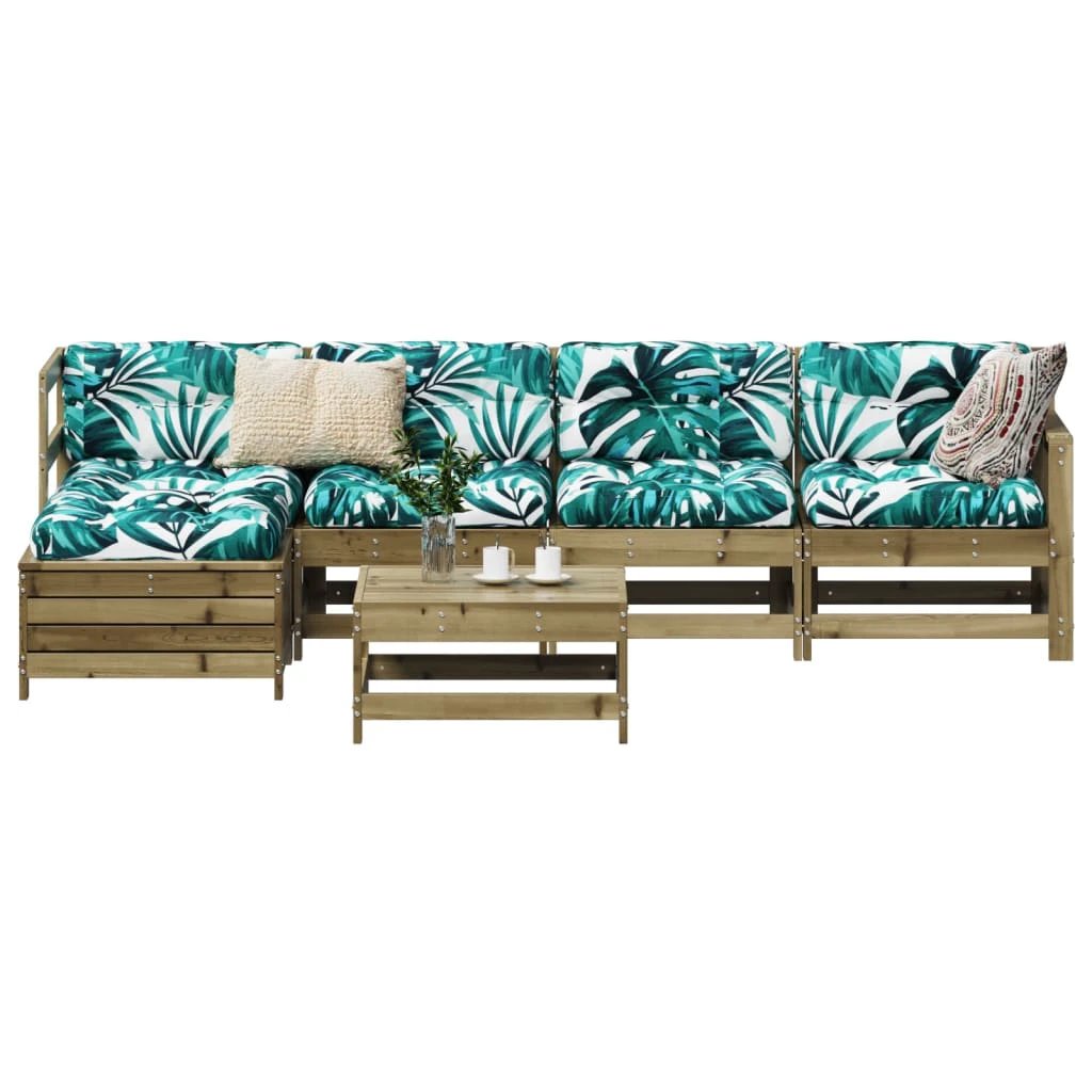 vidaXL vidaXL 6 Piece Garden Sofa Set Solid Wood Pine - Garden Sofa Sets