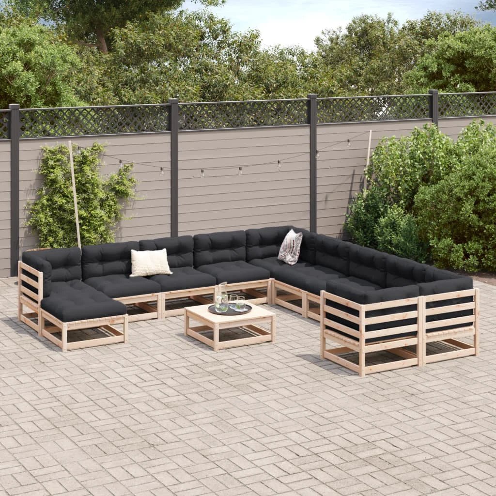 vidaXL 12 Piece Garden Sofa Set Solid Wood Pine by vidaXL