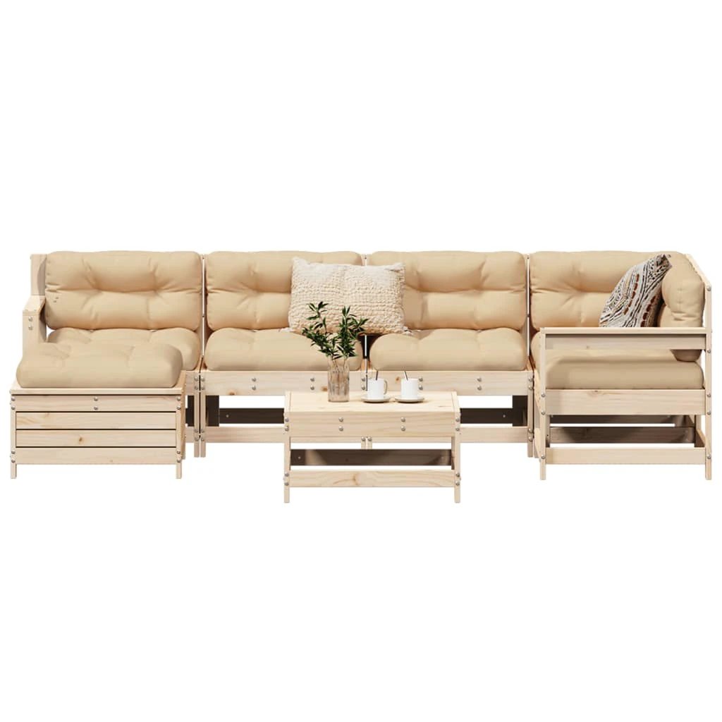 vidaXL 7 Piece Garden Sofa Set Solid Wood Pine by vidaXL