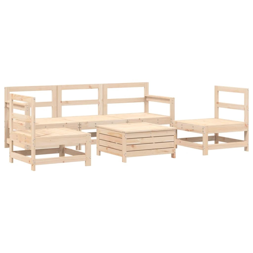 vidaXL 6 Piece Garden Sofa Set Solid Wood Pine by vidaXL