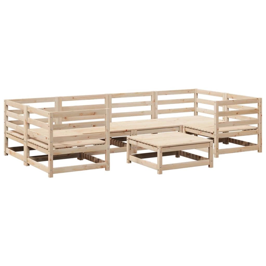 vidaXL 7 Piece Garden Sofa Set Solid Wood Pine by vidaXL
