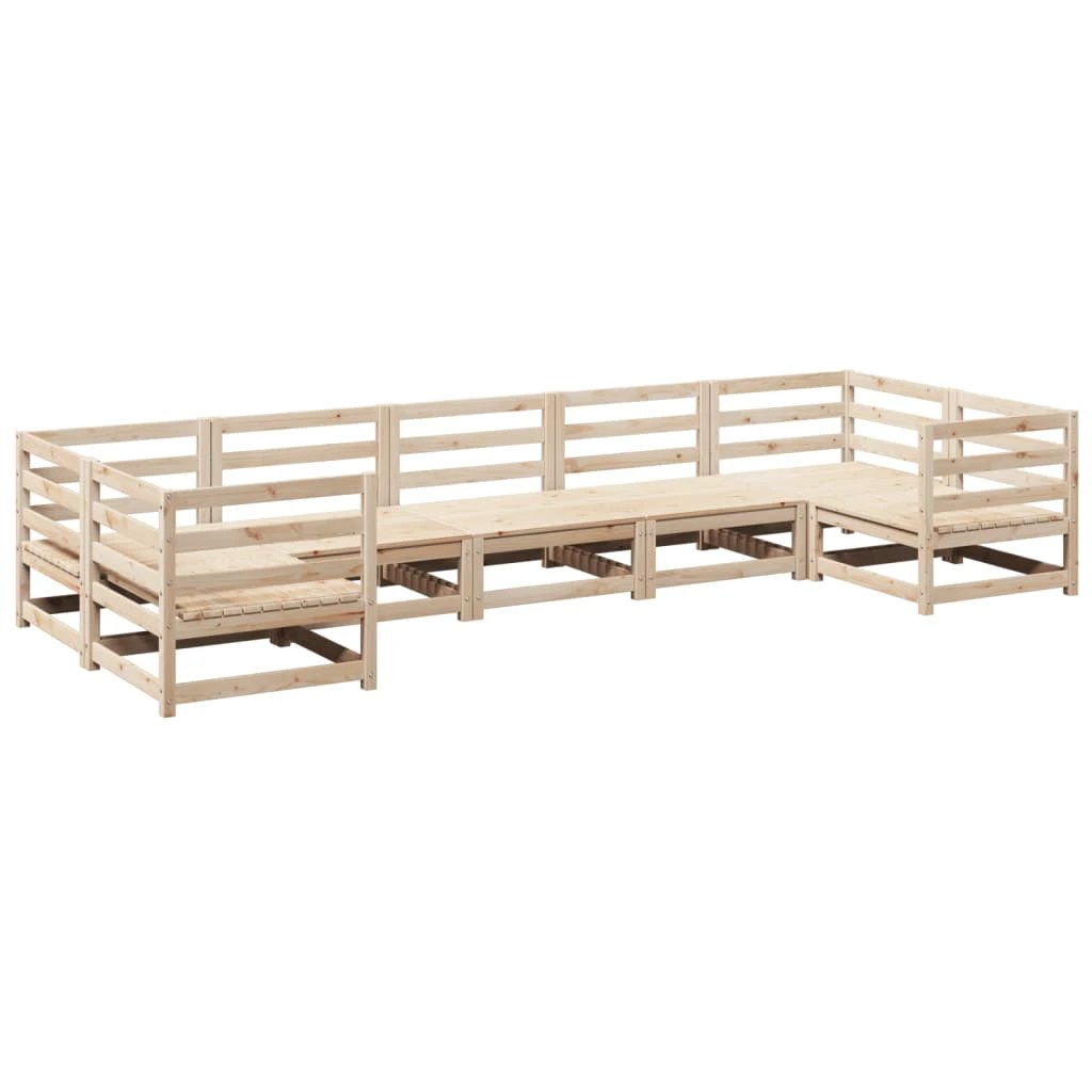vidaXL vidaXL 7 Piece Garden Sofa Set Solid Wood Pine - Garden Sofa Sets