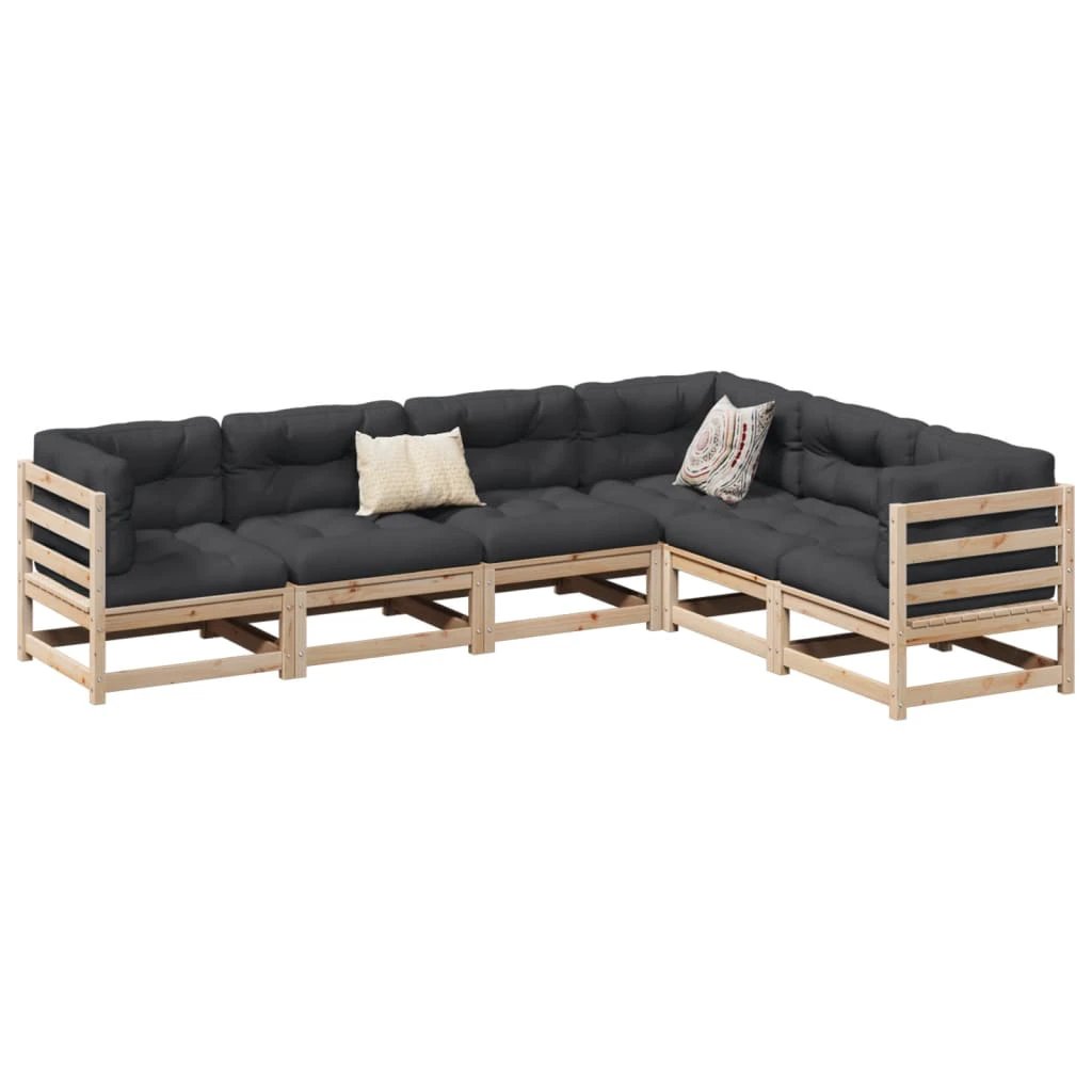 vidaXL vidaXL 6 Piece Garden Sofa Set Solid Wood Pine - Garden Sofa Sets