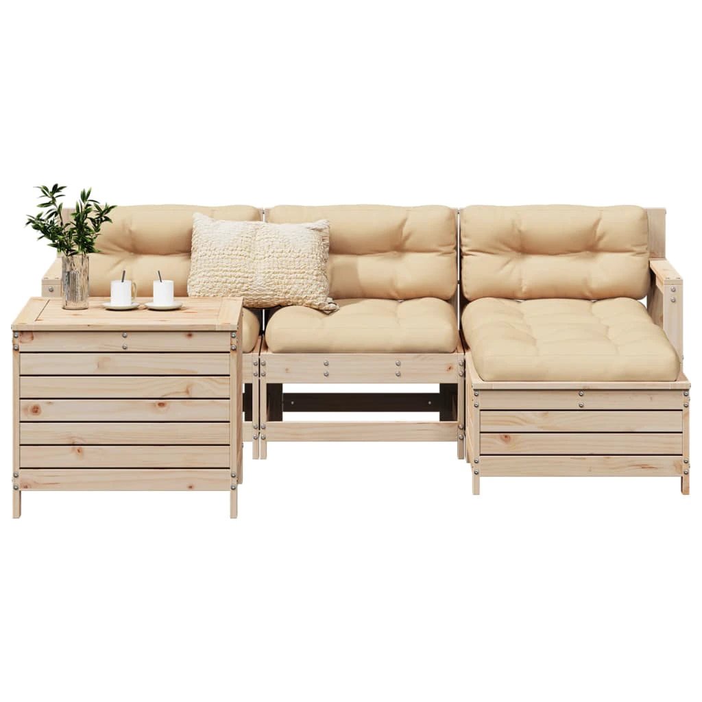 vidaXL 5 Piece Garden Sofa Set Solid Wood Pine by vidaXL