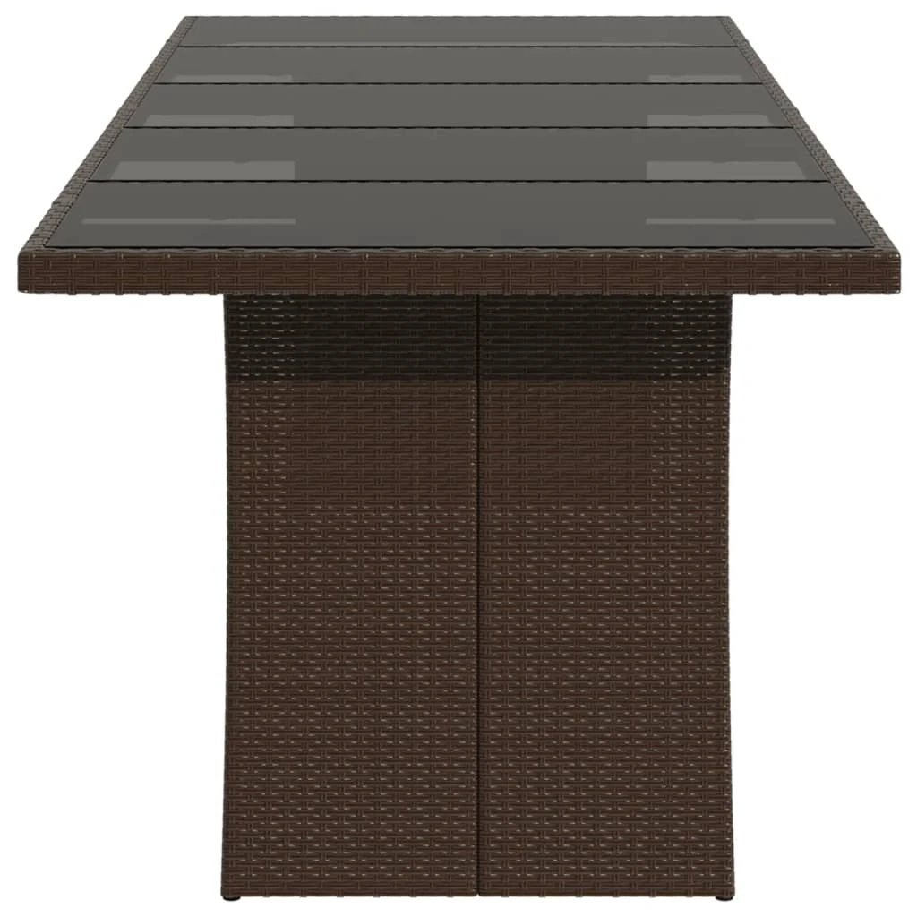 vidaXL vidaXL Garden Table with Acacia Wood Top Black 240x90x75 cm Poly Rattan - Garden Table