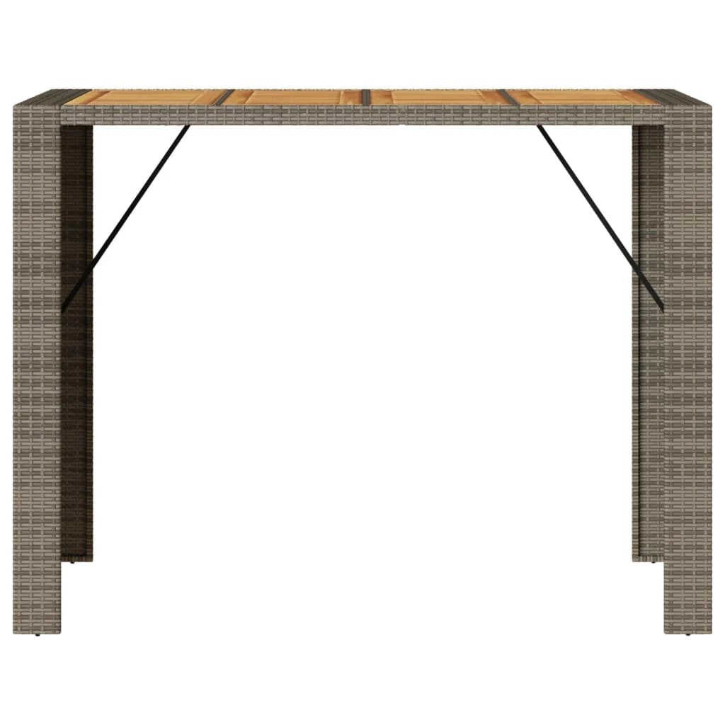 vidaXL vidaXL Garden Table with Acacia Wood Top Black 105x80x110 cm Poly Rattan - Garden Table