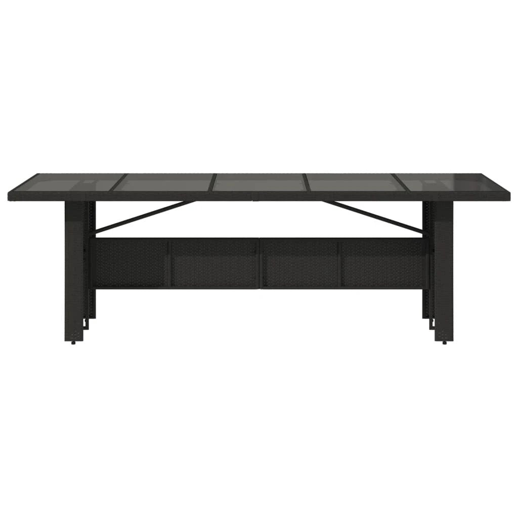 vidaXL Garden Table with Acacia Wood Top Black 240x90x75 cm Poly Rattan by vidaXL