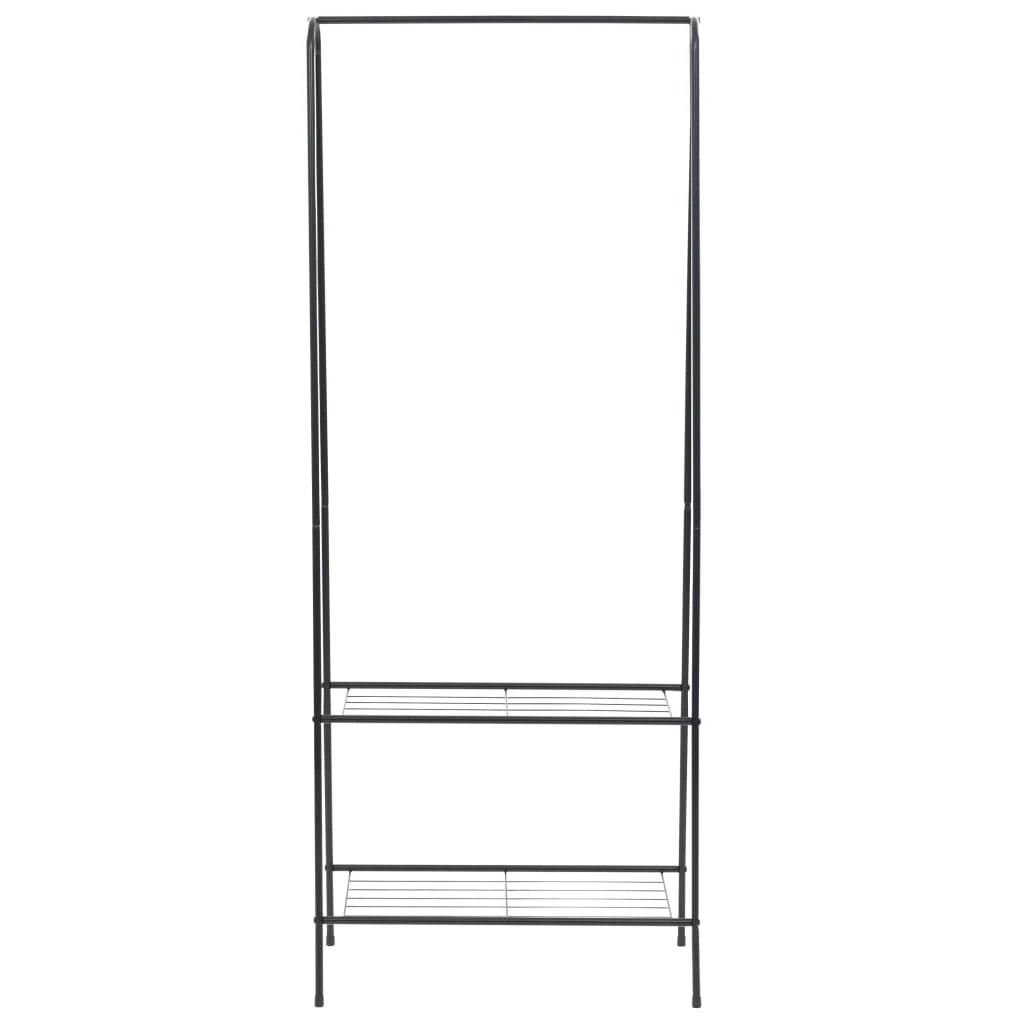 vidaXL Clothes Rack 59x35x150 cm Sturdy Steel Frame With Two Shelves For Bedroom Organization by vidaXL